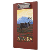 AlaskaCaribou Vintages Reise-Plakat Klemmbrett (Links)