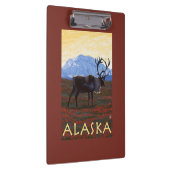 AlaskaCaribou Vintages Reise-Plakat Klemmbrett (Rechts)