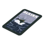 AlaskaCrab Boat Vintage Travel Poster Magnet (Linke Seite)