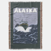 AlaskaCrab Boots-Vintages Reise-Plakat Decke (Vorderseite Vertikal)