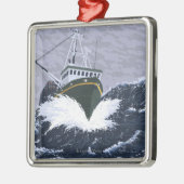 AlaskaCrab Boots-Vintages Reise-Plakat Ornament Aus Metall (Links)