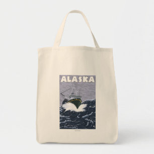 AlaskaCrab Boots-Vintages Reise-Plakat Tragetasche
