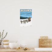 AlaskaDogsledding Vintage Travel Poster (Küche)