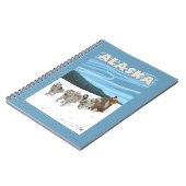 AlaskaDogsledding Vintage Travel Poster Notizblock (Linke Seite)
