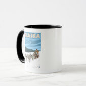 AlaskaDogsledding Vintage Travel Poster Tasse (Vorderseite Links)