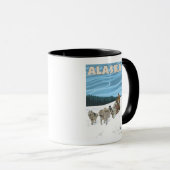 AlaskaDogsledding Vintage Travel Poster Tasse (VorderseiteRechts)