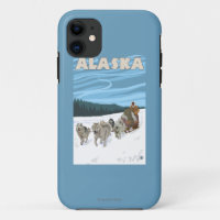 AlaskaDogsledding Vintages Reise-Plakat
