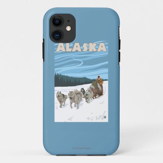 AlaskaDogsledding Vintages Reise-Plakat Case-Mate iPhone Hülle (Rückseite)