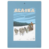 AlaskaDogsledding Vintages Reise-Plakat Klemmbrett (Rückseite)