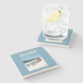 AlaskaDogsledding Vintages Reise-Plakat Steinuntersetzer (Seitenansicht)