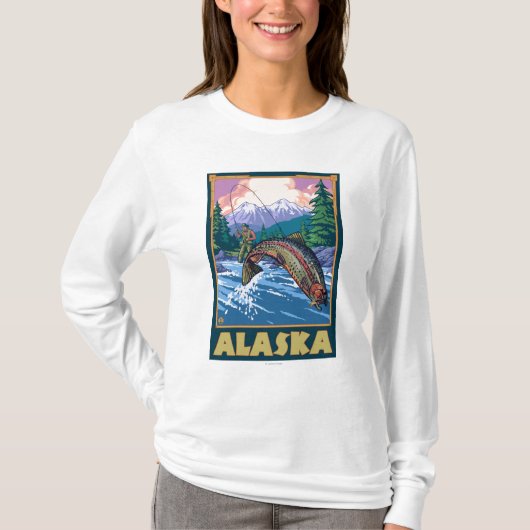 AlaskaFly Fischen-Szene T-Shirt (Vorderseite)