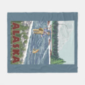 AlaskaFly Fischer-Vintages Reise-Plakat Fleecedecke (Vorderseite (Horizontal))