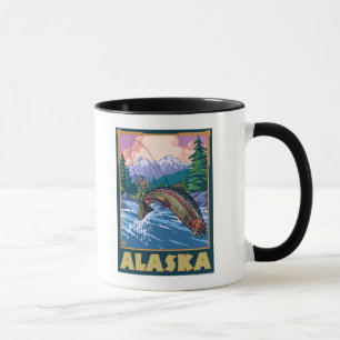 AlaskaFly Fishing Scene Tasse