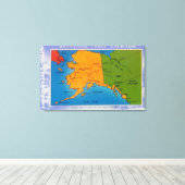 AlaskaGrüße von Alaska Karte Leinwanddruck (Insitu (Holzboden))