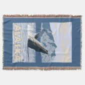 AlaskaHumpback Wal-Vintages Reise-Plakat Decke (Vorderseite)