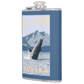 AlaskaHumpback Wal-Vintages Reise-Plakat Flachmann (Links)