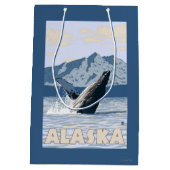 AlaskaHumpback Wal-Vintages Reise-Plakat Mittlere Geschenktüte (Rückseite)