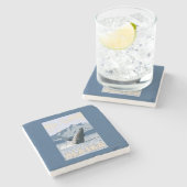 AlaskaHumpback Wal-Vintages Reise-Plakat Steinuntersetzer (Seitenansicht)