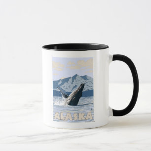AlaskaHumpback Wal-Vintages Reise-Plakat Tasse