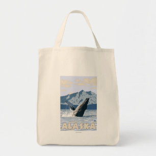 AlaskaHumpback Wal-Vintages Reise-Plakat Tragetasche
