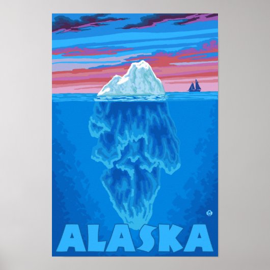 AlaskaIceberg Vintage Travel Poster (Vorne)