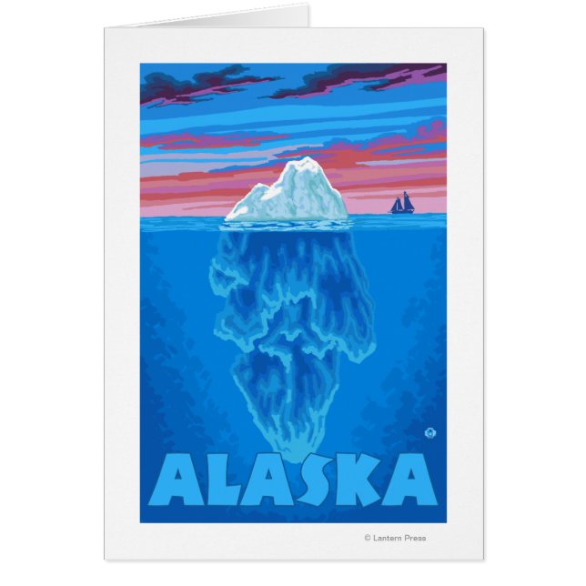 AlaskaIceberg Vintage Travel Poster (Vorne)