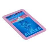 AlaskaIceberg Vintage Travel Poster Magnet (Rechte Seite)