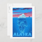 AlaskaIceberg Vintage Travel Poster Postkarte (Vorne/Hinten)