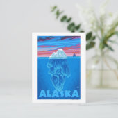 AlaskaIceberg Vintage Travel Poster Postkarte (Stehend Vorderseite)