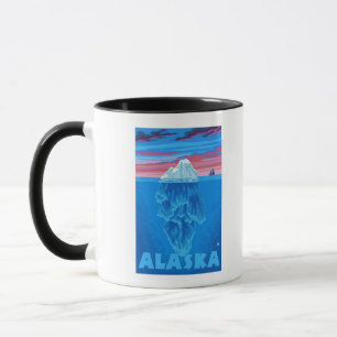 AlaskaIceberg Vintage Travel Poster Tasse