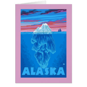 AlaskaIceberg Vintages Reise-Plakat