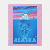 AlaskaIceberg Vintages Reise-Plakat Fleecedecke (Vorderseite)