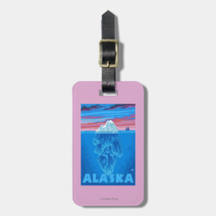 AlaskaIceberg Vintages Reise-Plakat Gepäckanhänger