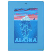 AlaskaIceberg Vintages Reise-Plakat Klemmbrett (Rückseite)