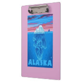 AlaskaIceberg Vintages Reise-Plakat Klemmbrett (Links)