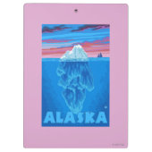 AlaskaIceberg Vintages Reise-Plakat Klemmbrett (Rückseite)