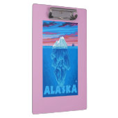AlaskaIceberg Vintages Reise-Plakat Klemmbrett (Rechts)