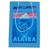 AlaskaIceberg Vintages Reise-Plakat Mittlere Geschenktüte (Rückseite)