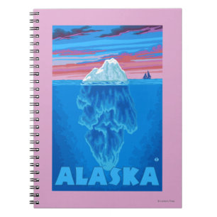 AlaskaIceberg Vintages Reise-Plakat Notizblock