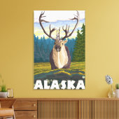 AlaskaKaribik im Wilden Vintage Leinwanddruck (Insitu (Wohnzimmer))