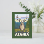 AlaskaKaribik im Wilden Vintage Postkarte (Stehend Vorderseite)