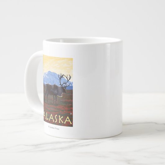 AlaskaKariouVintage Reiseplan Jumbo-Tasse (Vorderseite Links)