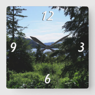Alaskalandschaft Schöne Alaska-Fotografie Quadratische Wanduhr