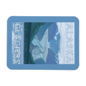 AlaskaLarge Glacier Scene Vintage Travel Magnet (Horizontal)