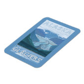 AlaskaLarge Glacier Scene Vintage Travel Magnet (Linke Seite)