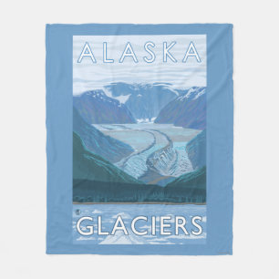 AlaskaLarge Gletscher-Szenen-Vintage Reise Fleecedecke