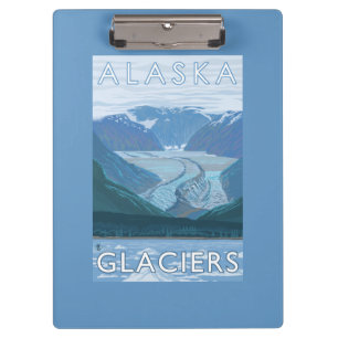 AlaskaLarge Gletscher-Szenen-Vintage Reise Klemmbrett