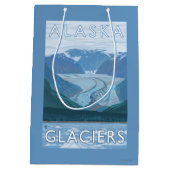 AlaskaLarge Gletscher-Szenen-Vintage Reise Mittlere Geschenktüte (Rückseite)
