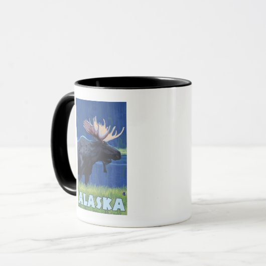 AlaskaMoonlight Moose Tasse (Vorderseite Links)