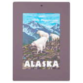 AlaskaMountain Ziegen-Vintages Reise-Plakat Klemmbrett (Rückseite)